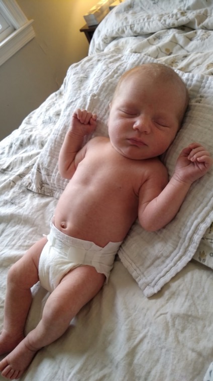 Foto que a Andressa enviou do Davi dormindo