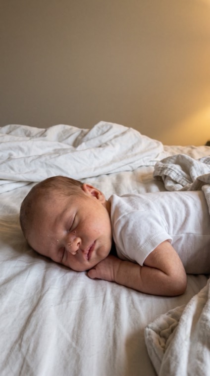 Foto que a Julia enviou do Miguel dormindo